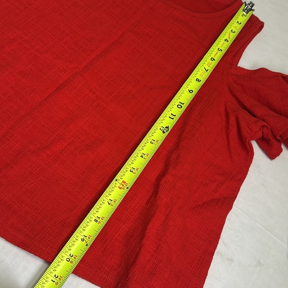 Madewell Skylark Cold Shoulder Short Sleeve Red Top Size Medium Cotton Blend - Picture 8 of 9